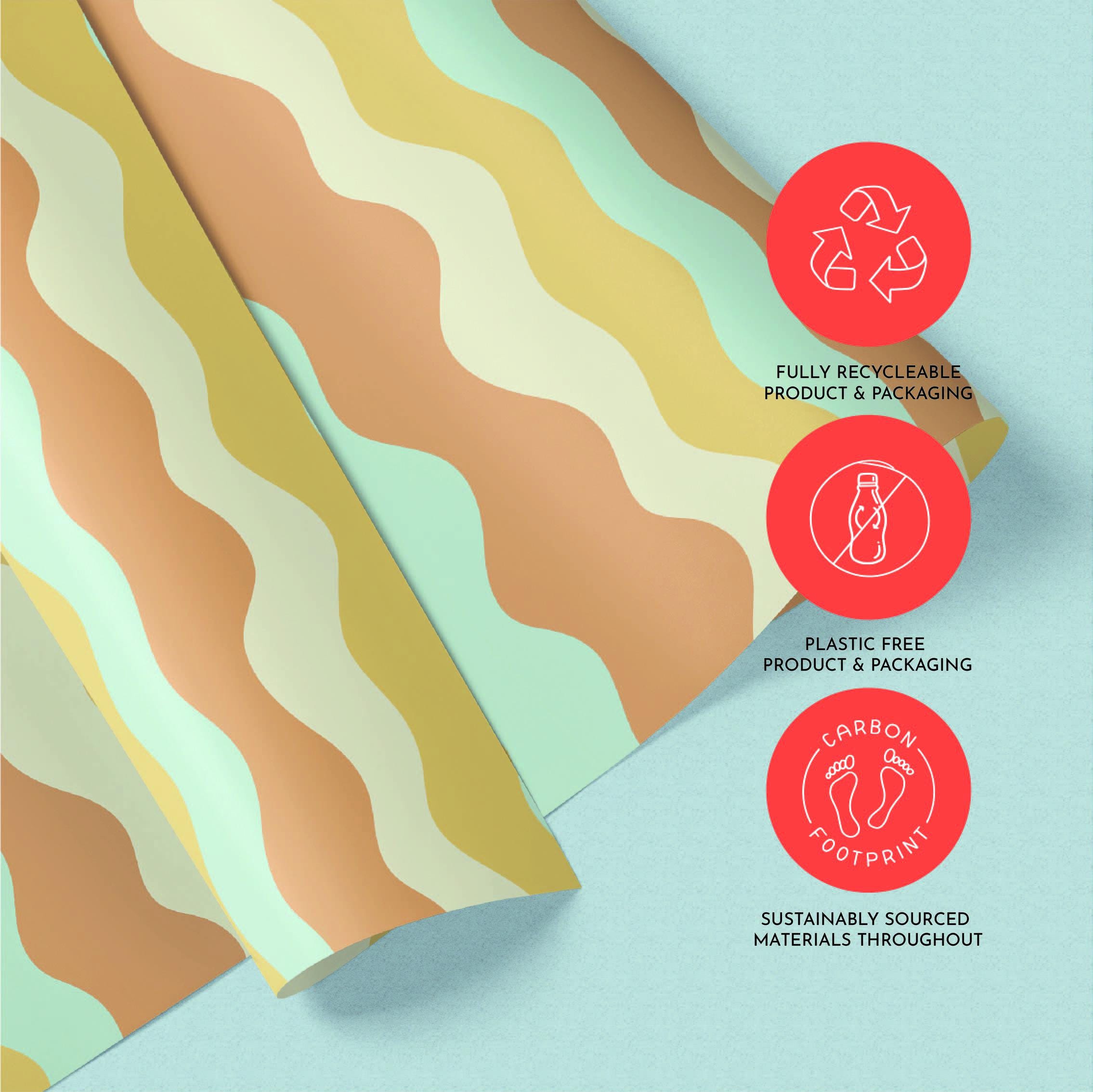 Christmas Trees Gift Wrapping Paper, Eco Friendly Gift Wrap, 100% Recyclable, Luxury Sustainable Kraft Xmas Gift Wrap.