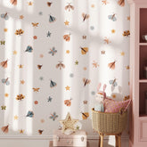 Butterfly & Flowers Wall Decals, Butterflies Nursery Art Stickers, Nursery Decor, Removable Wall Art, Daisy Polka Dot Decals, Peel And Stick