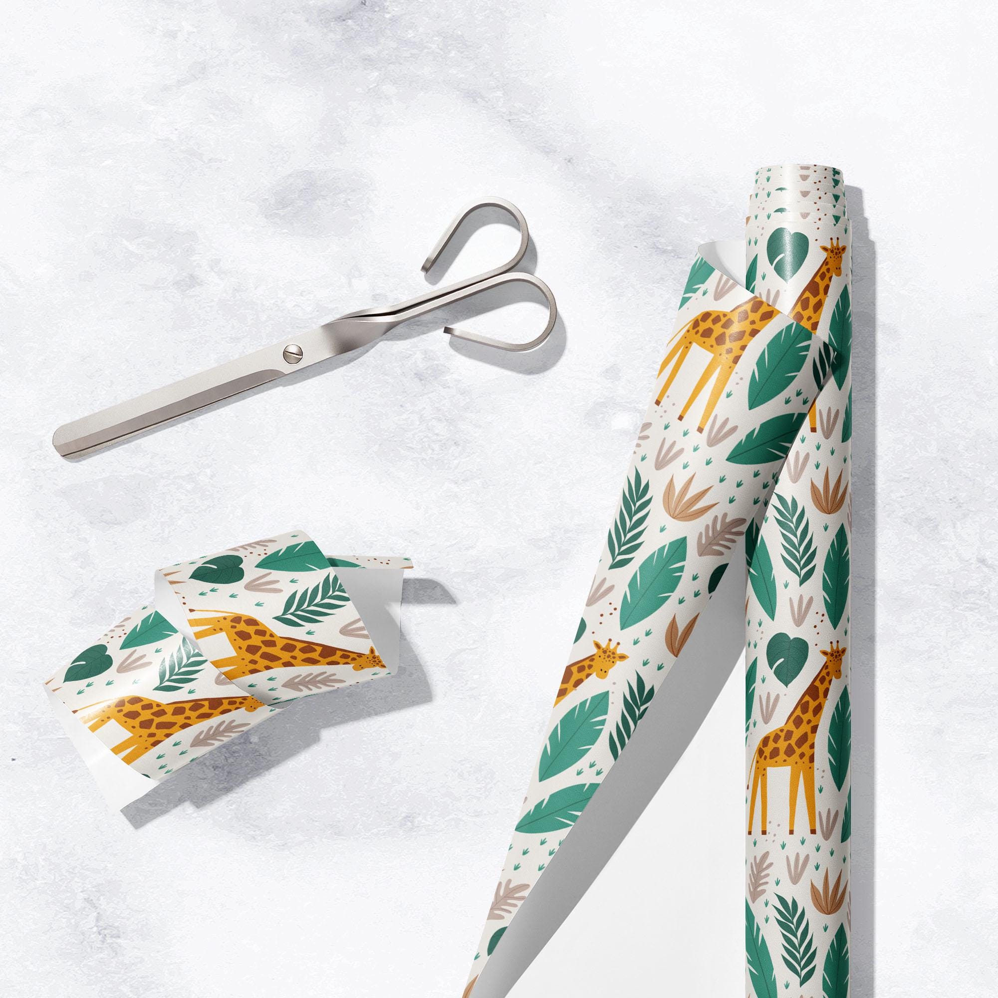 Safari Gift Wrap, Eco Friendly Kids Gift Wrapping Paper, 100% Recyclable, Luxury Sustainable Kraft Birthday.