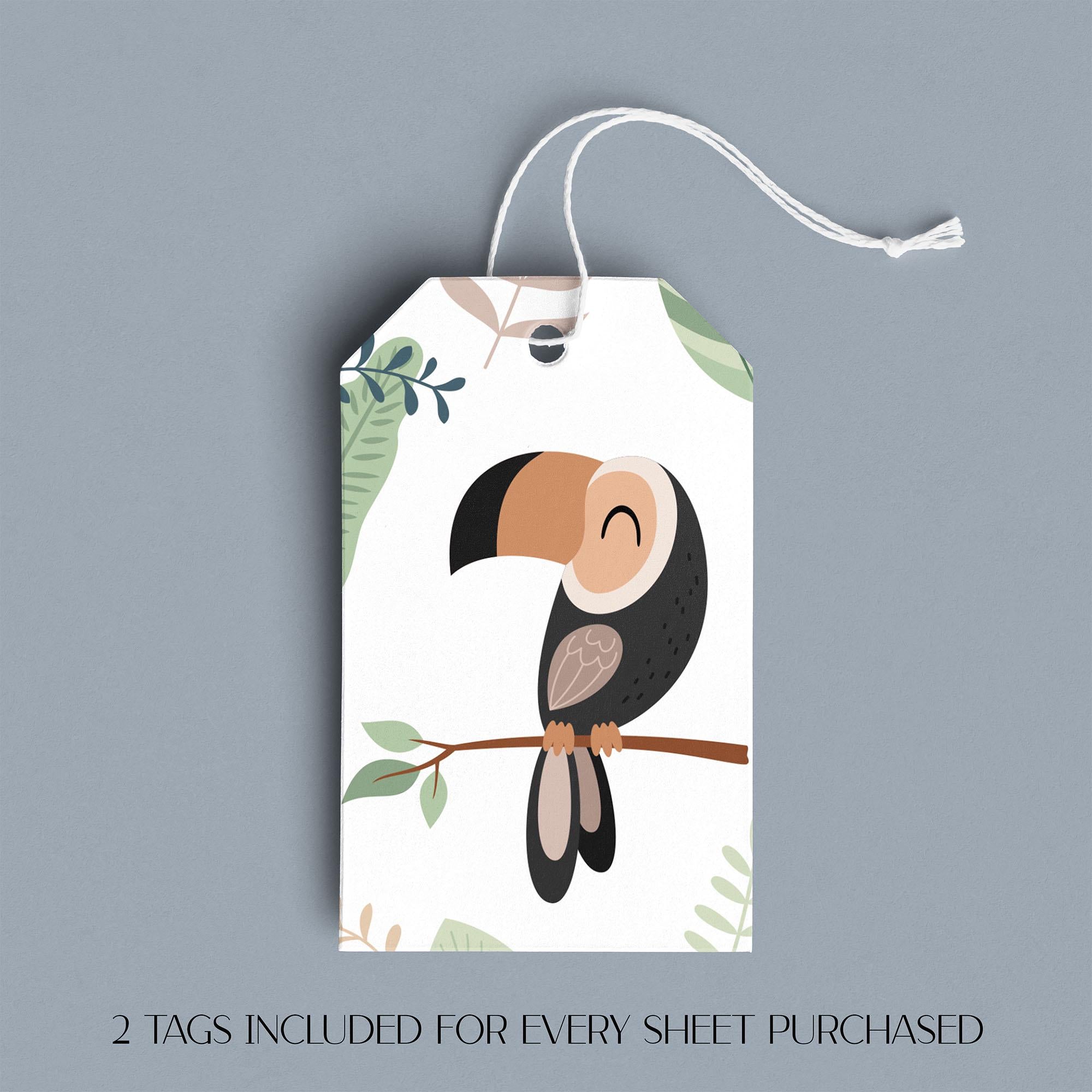 Jungle Birds Gift Wrap, Eco Friendly Toucan Kids Gift Wrapping Paper, 100% Recyclable, Luxury Sustainable Kraft Birthday.