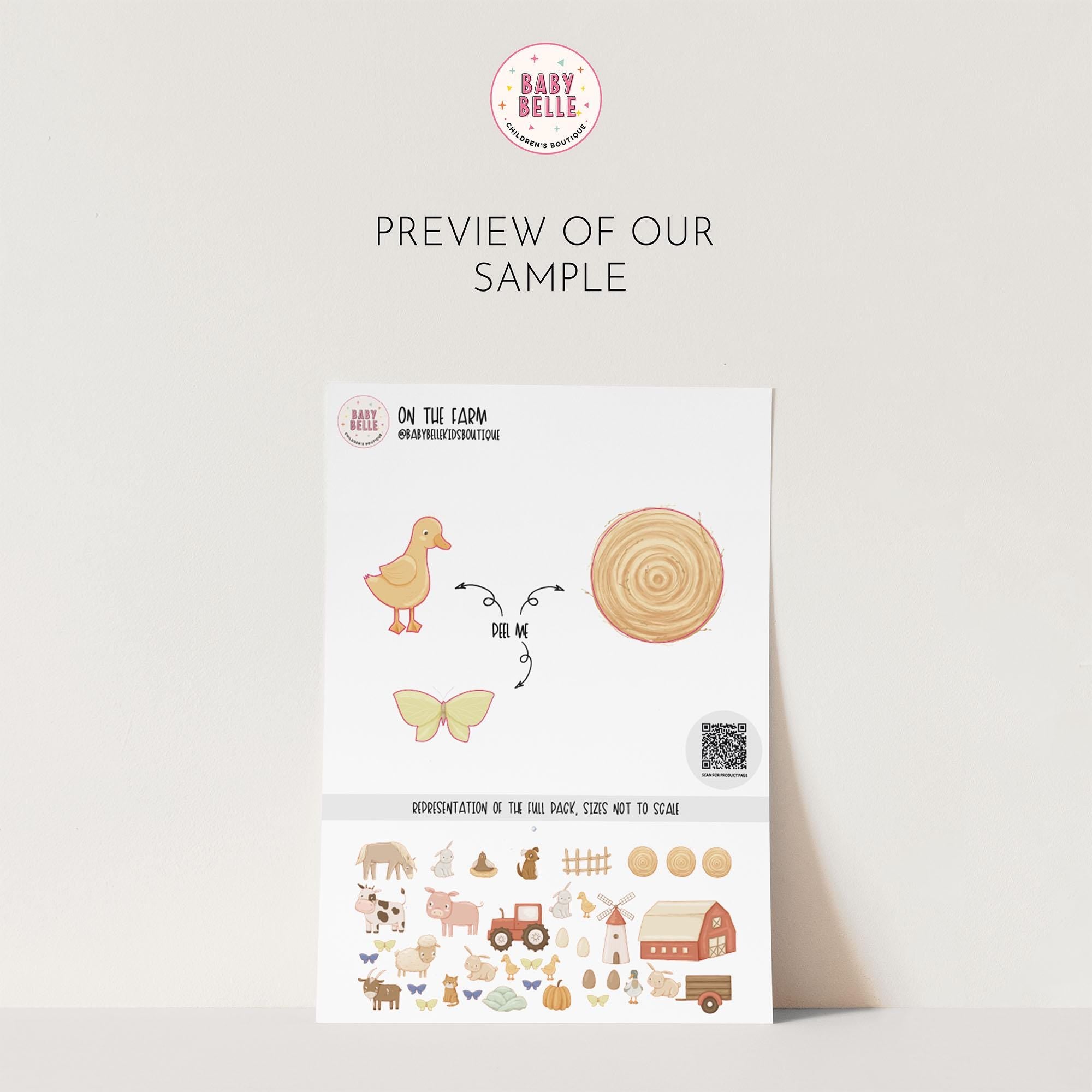 On The Farm Wall Decals, Kids Room Animal Wall Stickers, Nursery Theme, Playroom, Bedroom Decor, Peel & Stick Animal Decals,