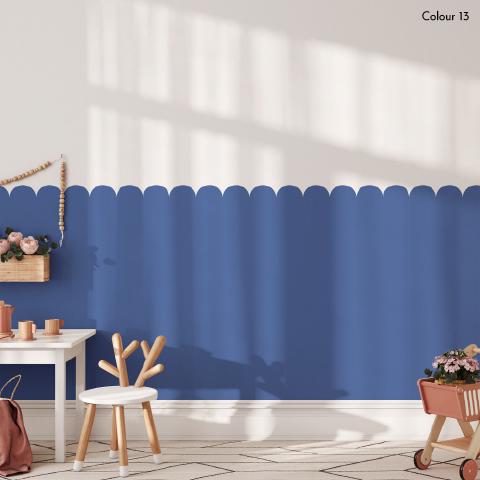 Scalloped Wall Panel, Half Wall Nursery Stickers, Nursery Decor, Removable Art, Polka Dot Decals, Peel & Stick