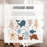 Celestial Ocean Wall Decals, Sea Animals Kids Room Wall Stickers, Sea Nursery Theme, Playroom, Bedroom Decor, Peel & Stick Sea Life Decals