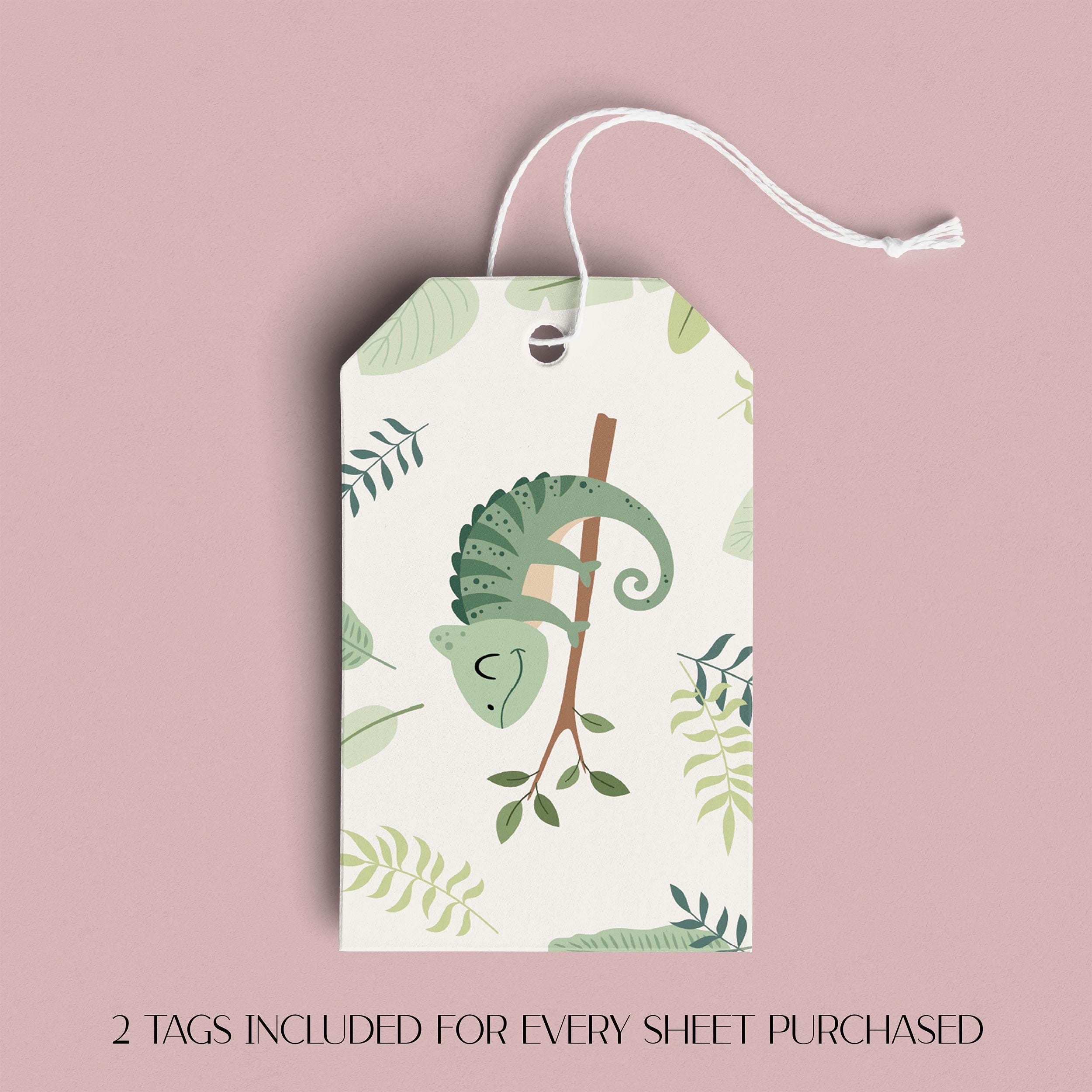 Chameleons Gift Wrap, Eco Friendly Jungle Kids Gift Wrapping Paper, 100% Recyclable, Luxury Sustainable Kraft Birthday.