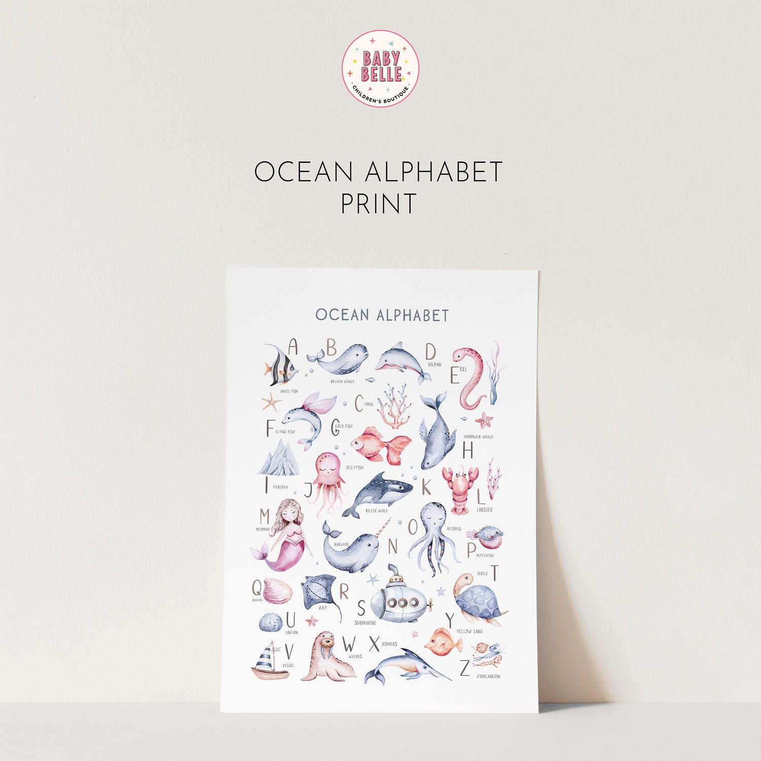 Under The Sea Nursery Wall Print – Baby Belle - Main Image