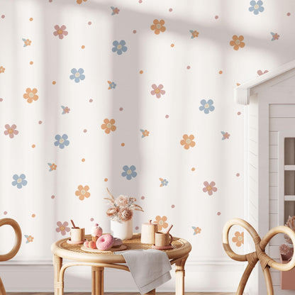 Coloured Daisy Wall Decals, Kids Room Daisies Wall Stickers, Nursery Theme, Playroom, Bedroom Decor, Peel &amp; Stick Flower Decals,