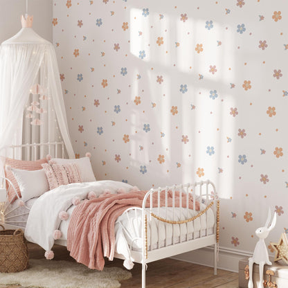 Coloured Daisy Wall Decals, Kids Room Daisies Wall Stickers, Nursery Theme, Playroom, Bedroom Decor, Peel &amp; Stick Flower Decals,