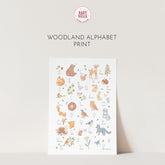 Woodland Watercolour Alphabet Nursery Print: A-Z Bears, Deer & Wildlife Wall Art