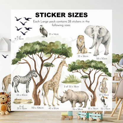 Safari Animals Nursery Stickers - Baby Belle