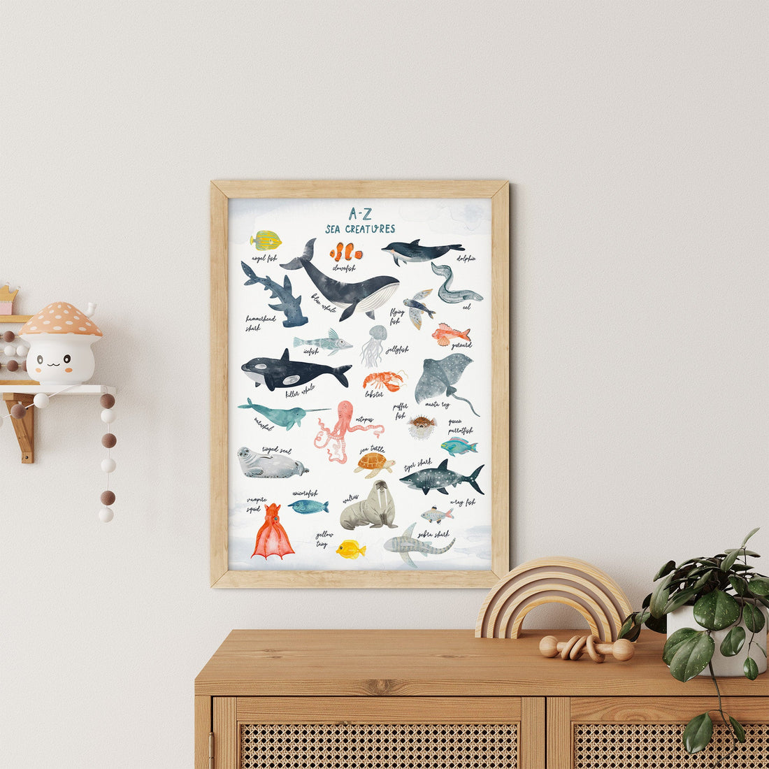 A-Z Sea Creatures Nursery Print - Innate Graphics