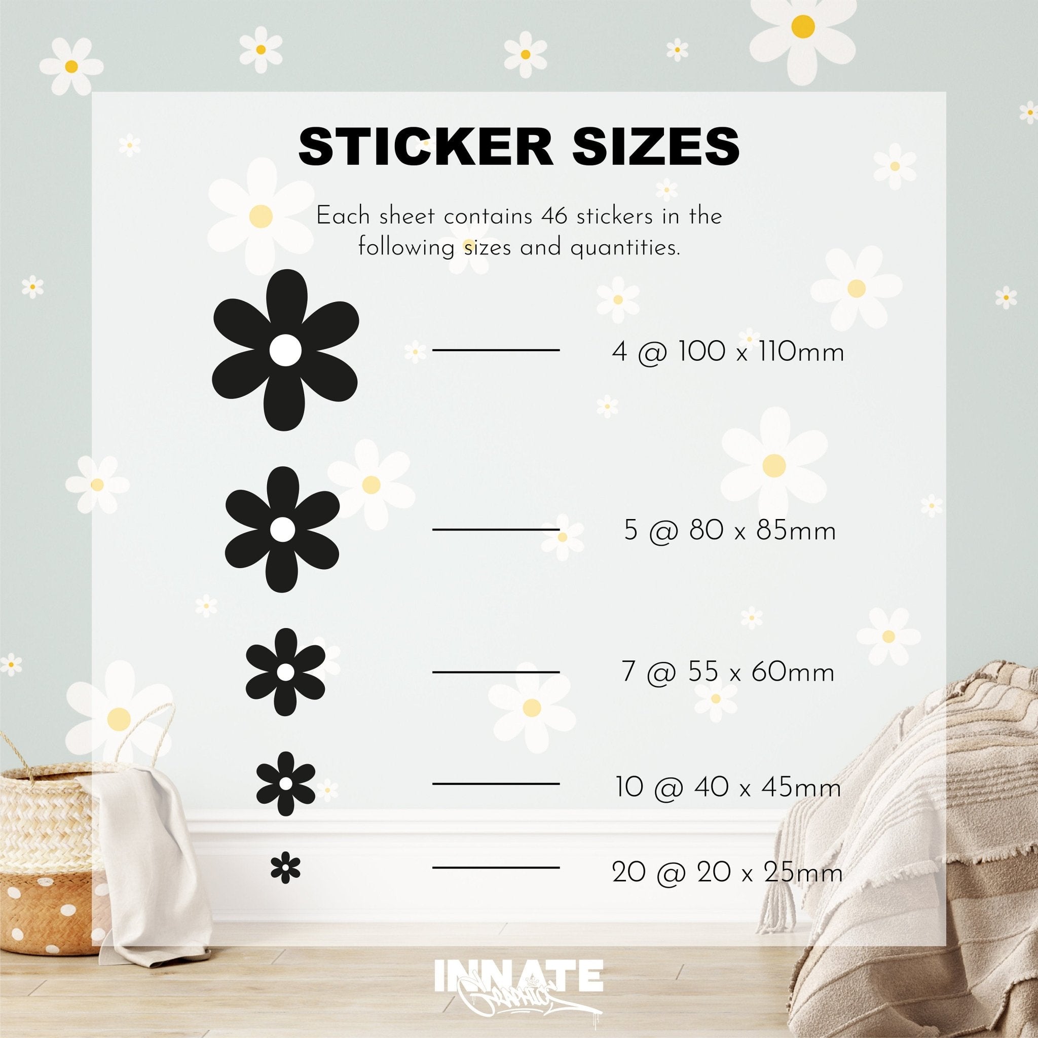 Daisy Stickers - Innate Graphics